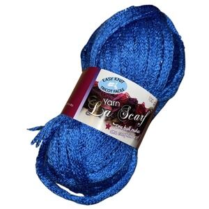 La Scarf yarn for boa scarf 97% acrylic/3%metallic 100gr Blue